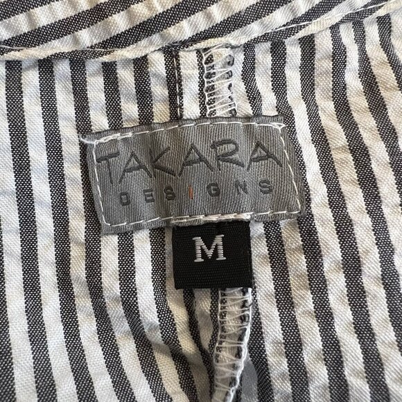 Striped Tie Front Cardigan Asymmetrical Lagenlook Boho Grunge Cover Up Size M - Picture 12 of 12